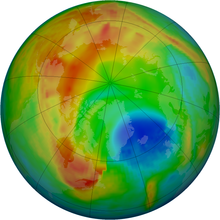Arctic ozone map for 26 January 1992